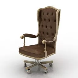 Classic Leather Armchair V1 3d model