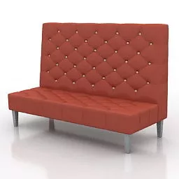 High Back Pad Sofa 3d model