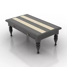 Black Wooden Table 3d model Black Wooden Table 3d model