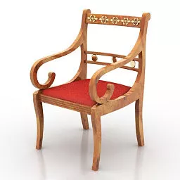 Chinese Vintage Armchair 3d model Chinese Vintage Armchair 3d model