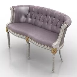 Purple Leather Sofa 3d model