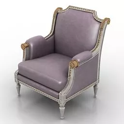 Purple Leather Armchair 3d model
