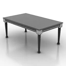 Retro Black Wood Table 3d model