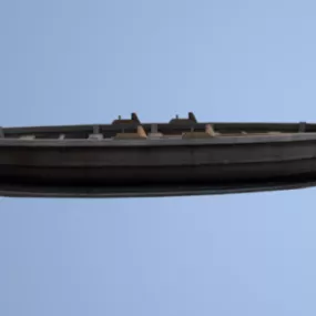 Western Small Wooden Boat 3d model