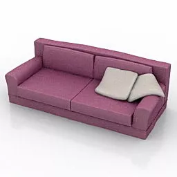 Purple Fabric Loveseat Sofa 3d model