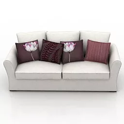 White Fabric Loeveseat Sofa 3d model White Fabric Loeveseat Sofa 3d model