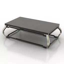 Living Room Table Curved Metal Legs 3d model