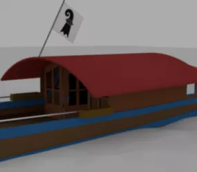 Chinese Wood River Ship 3d model