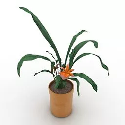 Small Side Desk Flower In Pot 3d model