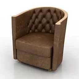 Leather Tub Armchair 3d model