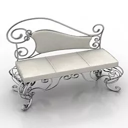 Vintage Iron Sofa With Pads 3d model