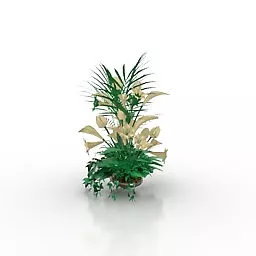 Plastic Flowers Decoration 3d model