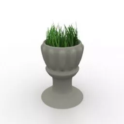 Classic Pot With Plant 3d model