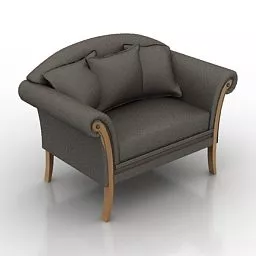 Fabric Chesterfield Armchair 3d model