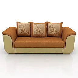 English Roll Arm Sofa Design 3d model