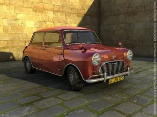 Red Paint Mini Cooper Car 3d model Red Paint Mini Cooper Car 3d model