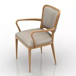 Wooden Armchair Simple Style 3d model