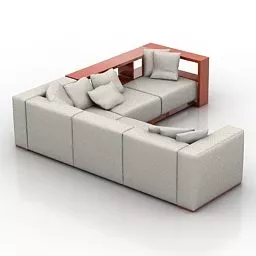 Sectional White Sofa 3d model