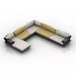 Living Room Sectional Sofa 3d model