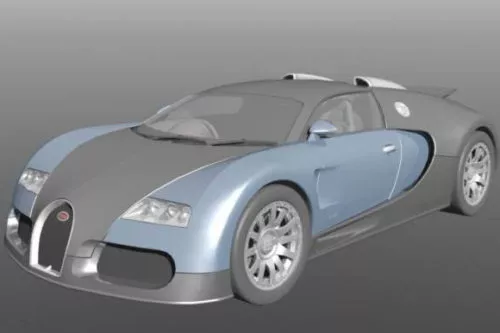 Blue Bugatti Eb110 Super Car 3d model