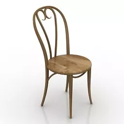 Simple Wooden Chair Decoration 3d model