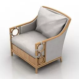 Armchair Wooden Classic Style 3d model