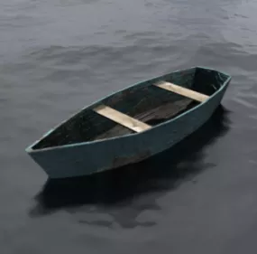 Western Row Boat 3d model