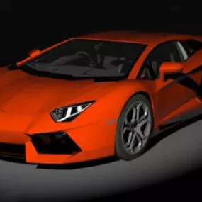 Red Paint Lamborghini Aventador Car 3d model