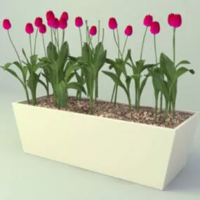 Rectangle Flower Pot Planter 3d model