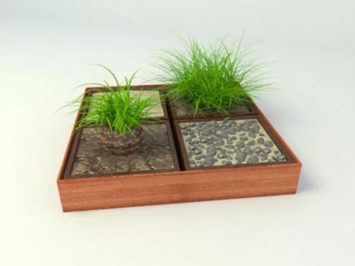 Wooden Pot Bonsai Plant 3d model Wooden Pot Bonsai Plant 3d model
