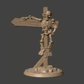 28mm Undead Skeleton Sign / Signpost 3d model