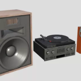 80s Hifi Stereo Speaker 3d model