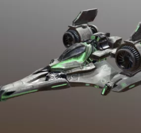 Air Wing Sci-fi Spaceship Design 3d model