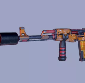 Gun Ak47 Stylized 3d model