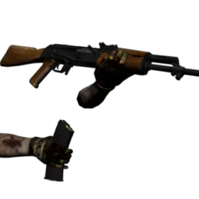 Ak-47 Gun Animation 3d model