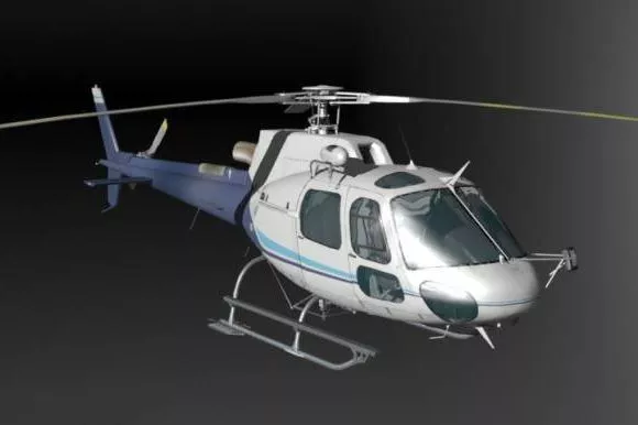 Light Helicopter Bell Huey 3d model
