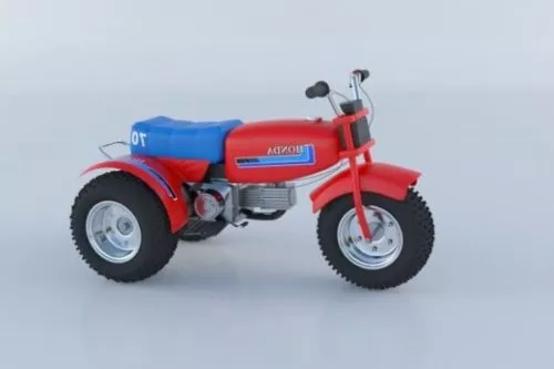 Red Classic Motorcycle 3d model