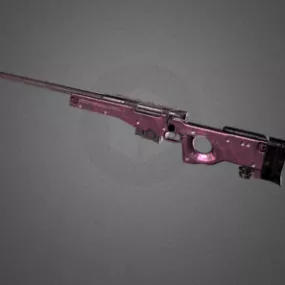 Pink Camo Gun Weapon 3d model
