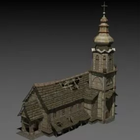 Abandoned Church Building 3d model