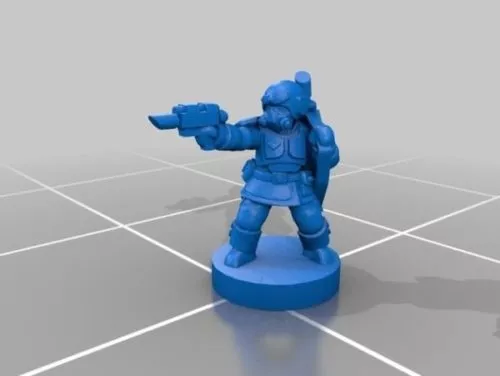 Acadian Shocktrooper With Gun 3d model Acadian Shocktrooper With Gun 3d model