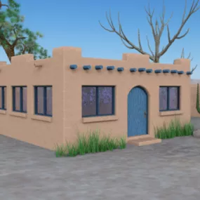 Country Adobe House 3d model