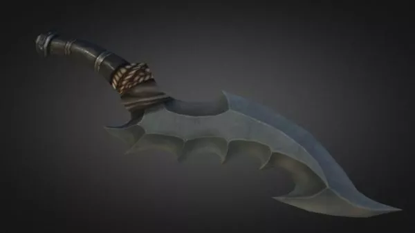 Curved Gaming Dagger 3d model