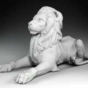 Lion Sculpture Statue 3d model