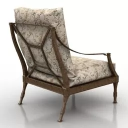 Home Wood Armchair Antibes Design 3d model