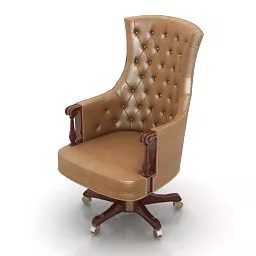 Office Leather Armchair Busnelli Design 3d model