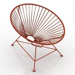 Modern Round Armchair Wire Style 3d model
