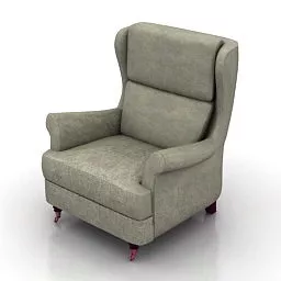 Wingback Armchair Mascheroni Design 3d model