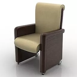 Wood Pad Armchair Mascheroni Design 3d model
