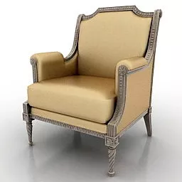 Vintage Bergere Armchair Milano Style 3d model