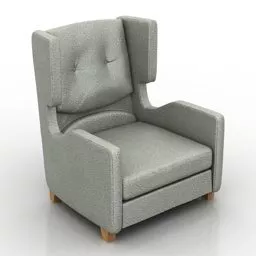 High Back Armchair Smania Furniture 3d model
